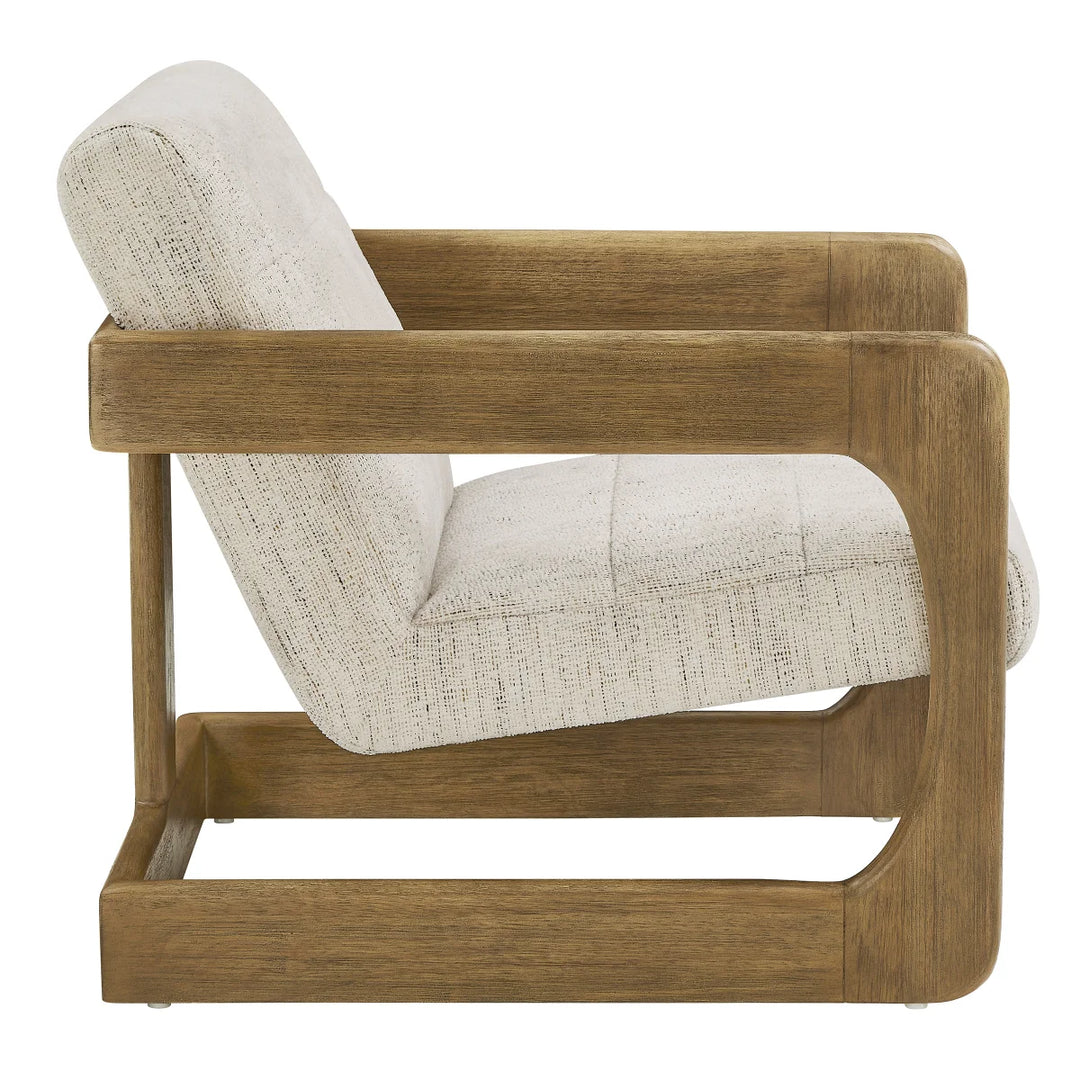 Thomasville – Fauteuil d’appoint en tissu avec base en bois