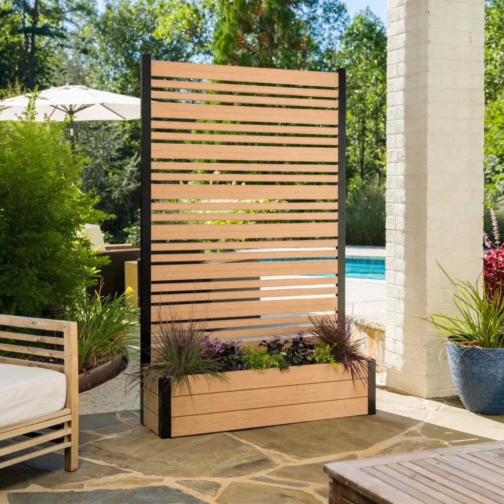 Florence - 6 ft screen set with planter box, 1 panel