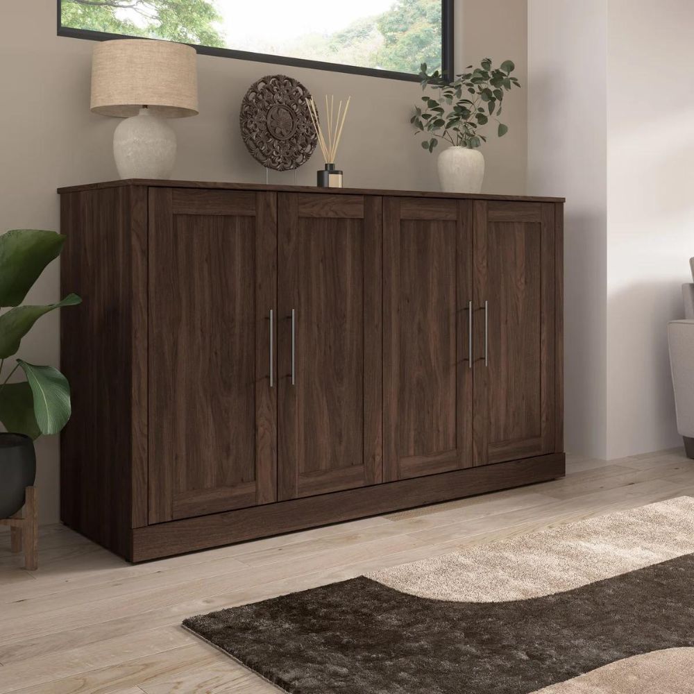 Bestar Allure Queen Cabinet Bed with Mattress