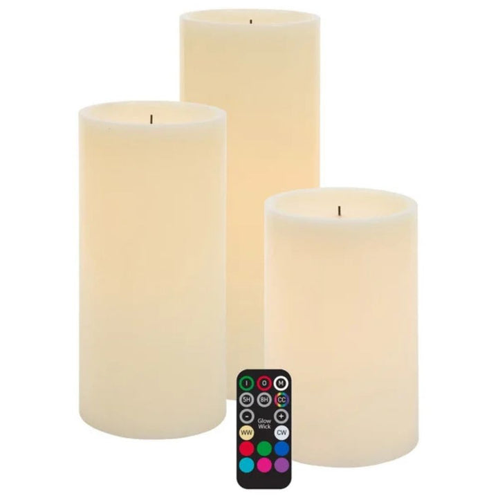 Glow Wick LED Color-Changing Wax Candle with Remote