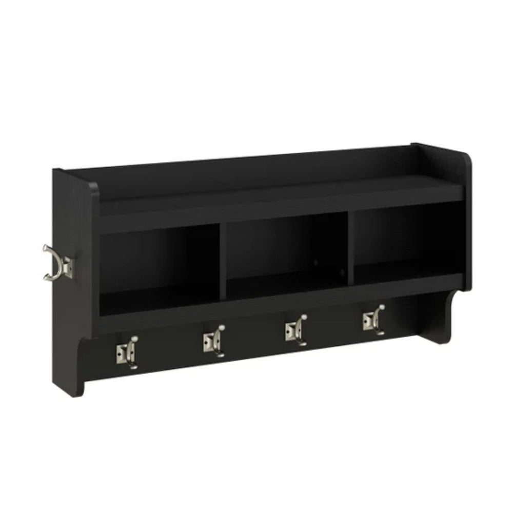 Bush Furniture Woodland - Wall-Mounted Coat Rack with Shelf