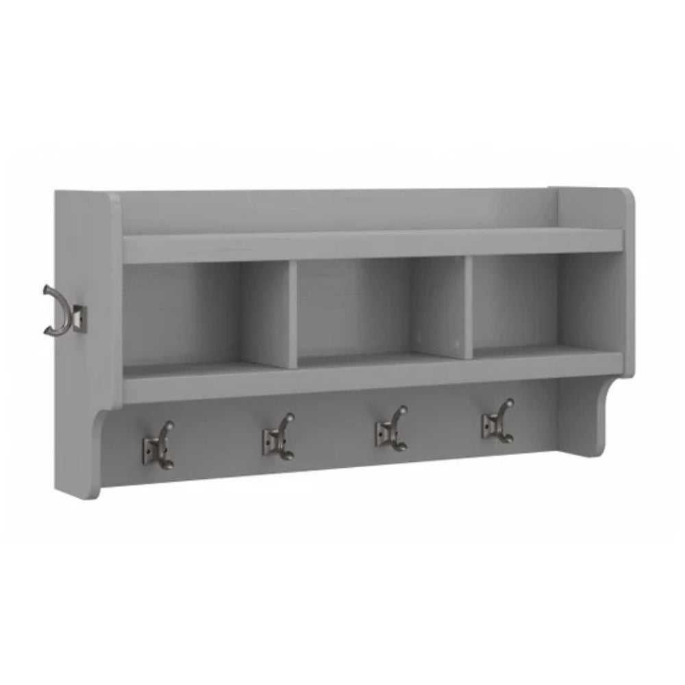 Bush Furniture Woodland - Wall-Mounted Coat Rack with Shelf