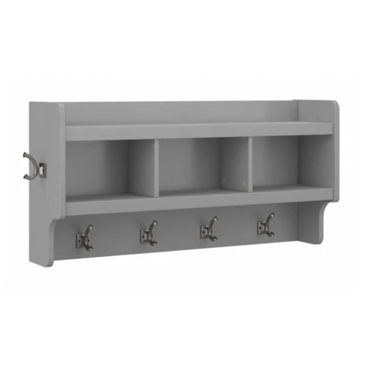Bush Furniture Woodland - Wall-Mounted Coat Rack with Shelf
