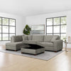 Thomasville Miles - Sectionnel en tissu 3 pièces avec pouf de rangement
