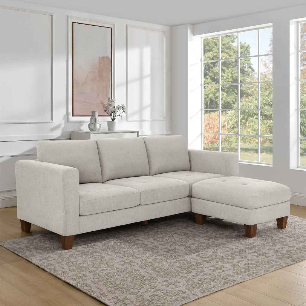 Thomasville - Fabric sofa with ottoman