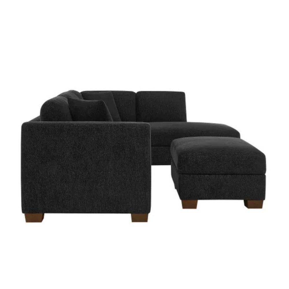 Thomasville – Sectionnel en tissu 3 pièces avec pouf de rangement Walsen