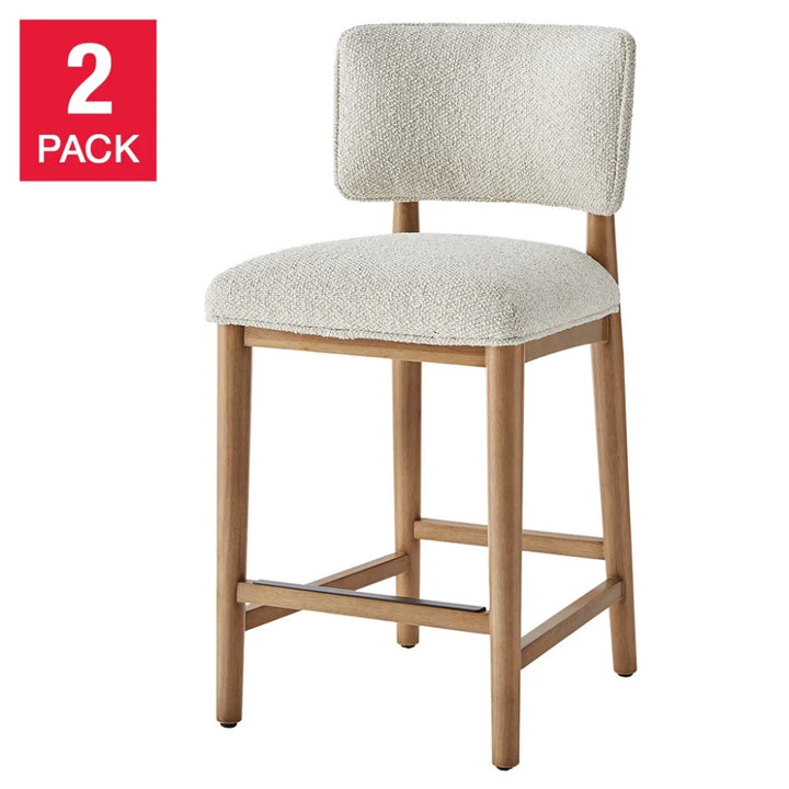 Aiden & Ivy - Tate Fabric Bar Stools, Pack of 2