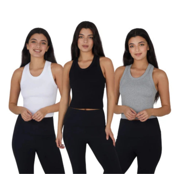 Reflex - Débardeurs côtelés sans coutures, paquet de 3