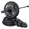 Centr - 300 lb Rubber Olympic Dumbbell Set