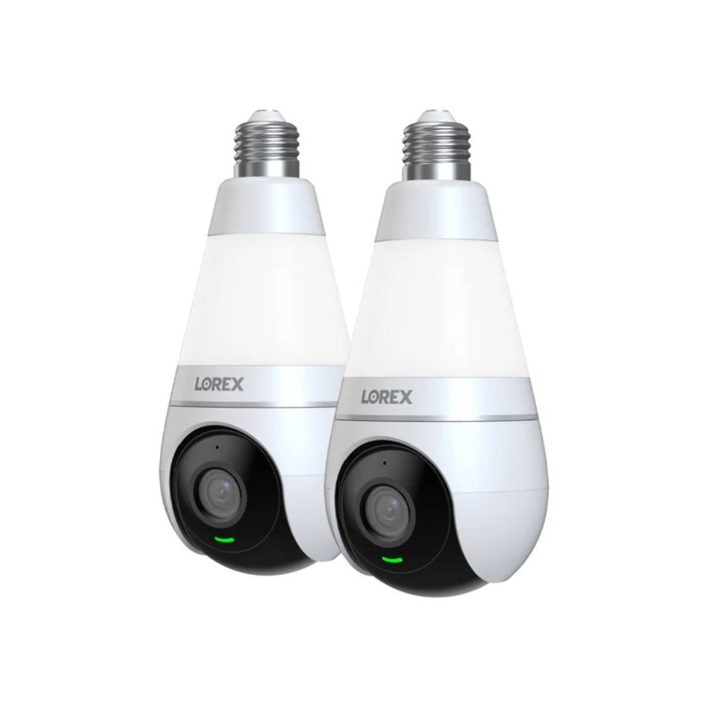 Lorex - 2K Wi-Fi Smart Bulb Security Camera, Pack of 2