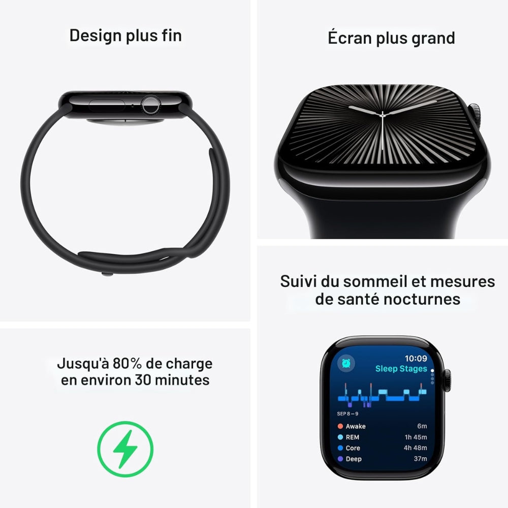 Apple -Montre / Watch Series 10 - 46mm - GPS - aluminium Noir