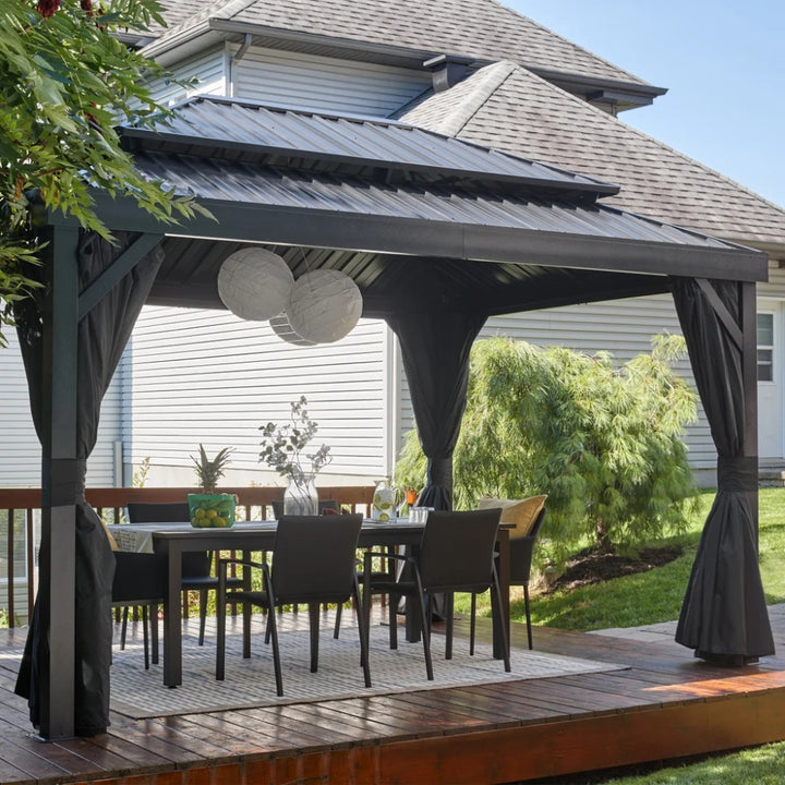 Sojag - Alma Gazebo 10 ft x 14 ft with mosquito netting and curtains