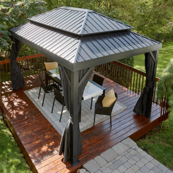 Sojag - Alma Gazebo 10 ft x 14 ft with mosquito netting and curtains