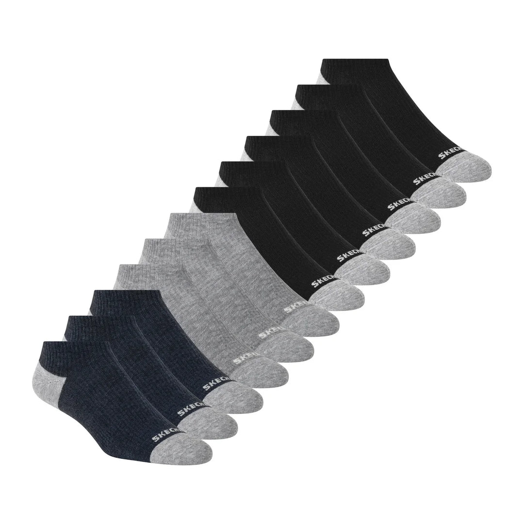 Skechers - Chaussettes invisibles pour homme, 12 paires