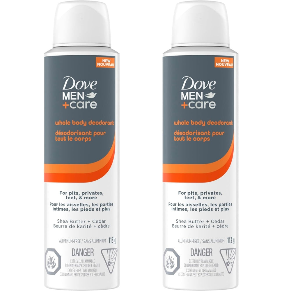 Dove - Désodorisant en vaporisateur pour tout le corps Men+Care 2 x 113g