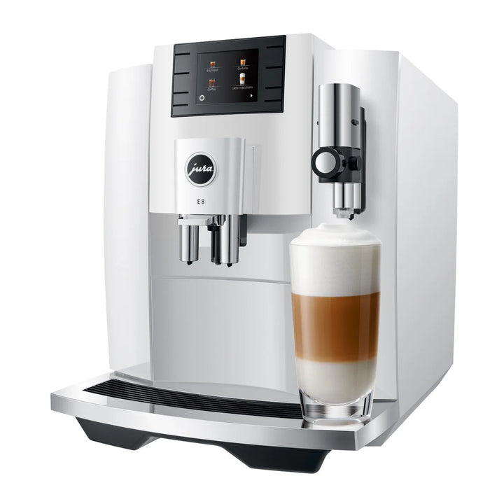 Jura E8 Automatic Coffee Machine with Milk Container, Glacette and Milk Hose