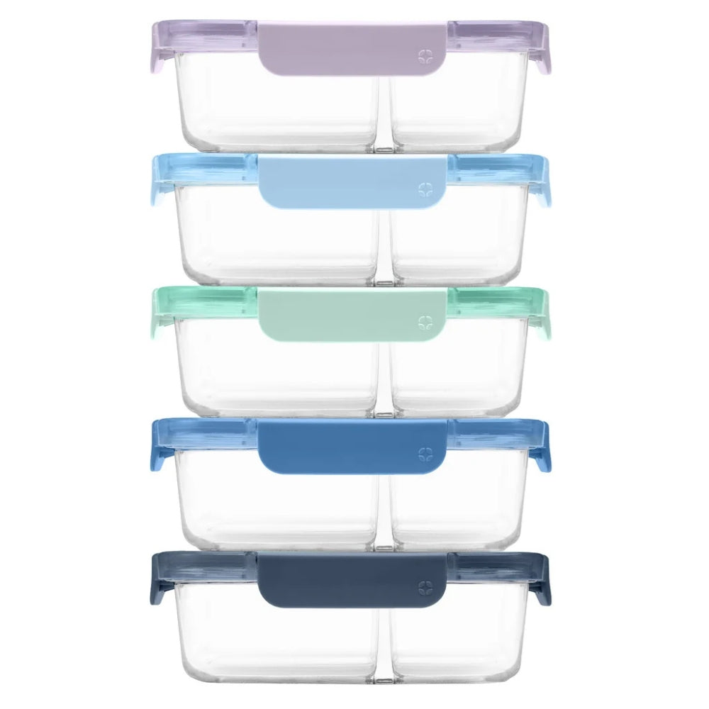 Ello - Ensemble de plat verrouillables en verre, 10 pièces