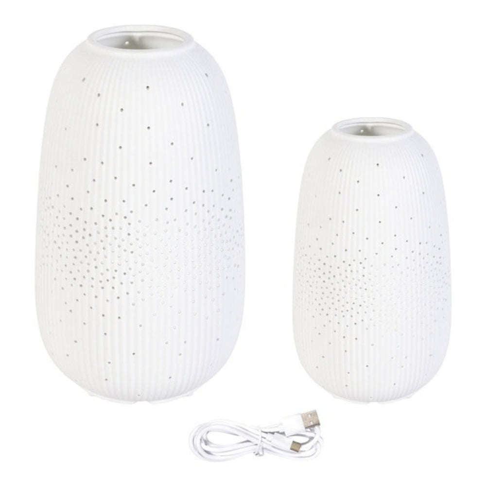 Evergreen - Lanterne à DEL en porcelaine, 2 pièces