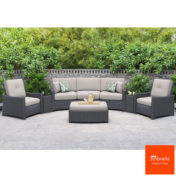 Pacific Casual Stevens Point - 6 Piece Woven Patio Set with Deep Seating 