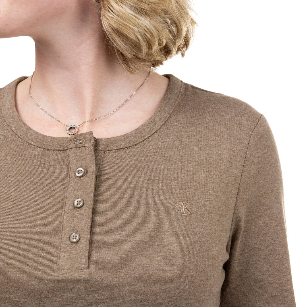 Calvin Klein - Chandail henley en maille à manches longues