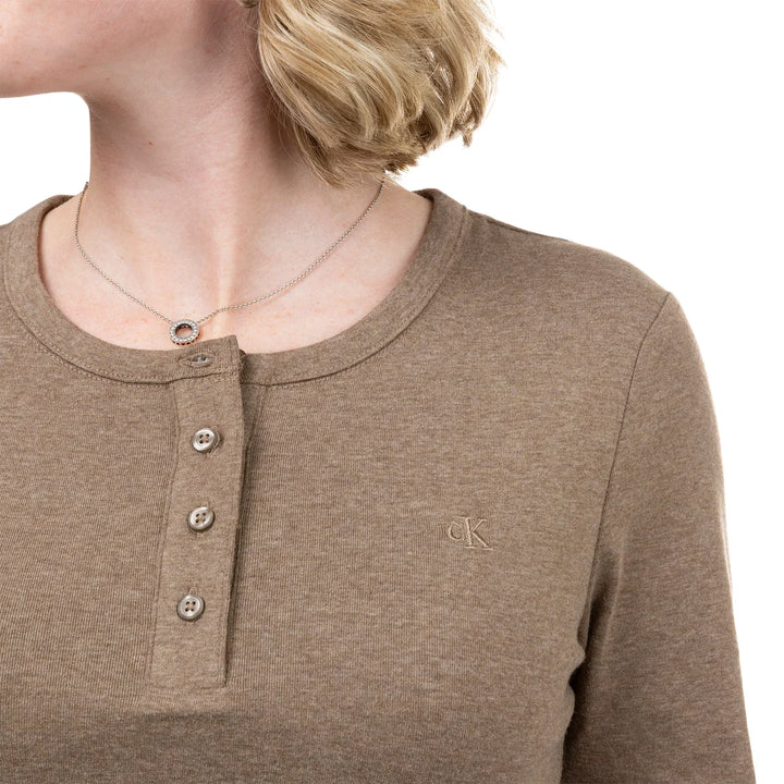 Calvin Klein - Chandail henley en maille à manches longues