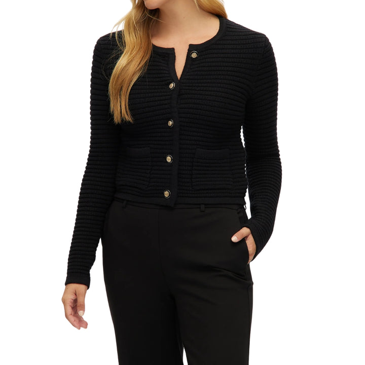 Hilary Radley - Knitted Cardigan with Crew Neck