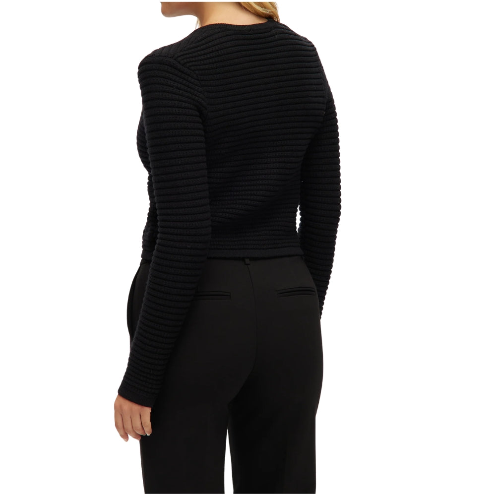 Hilary Radley - Knitted Cardigan with Crew Neck