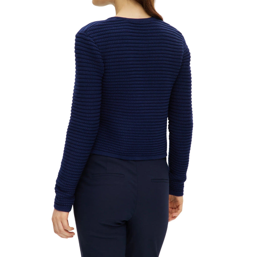 Hilary Radley - Knitted Cardigan with Crew Neck