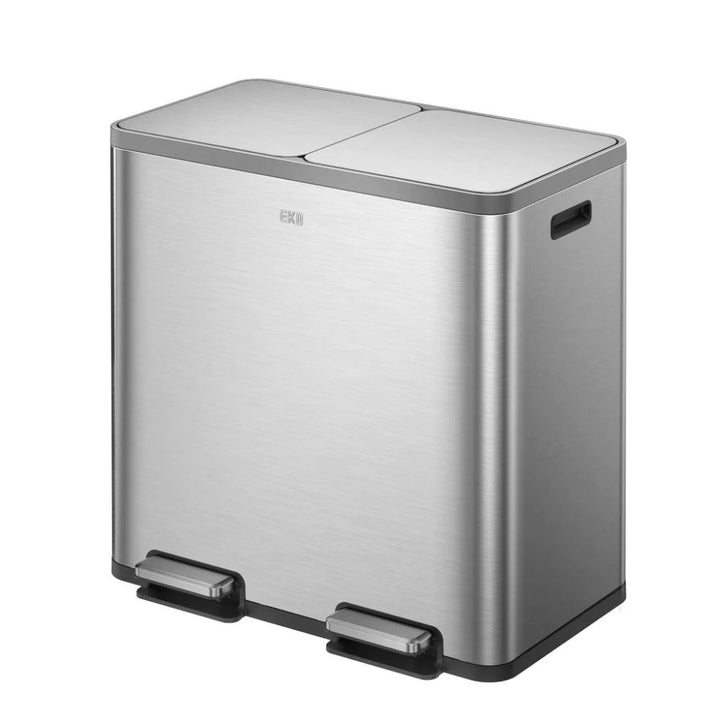 EKO - Stainless steel trash can with two compartments
