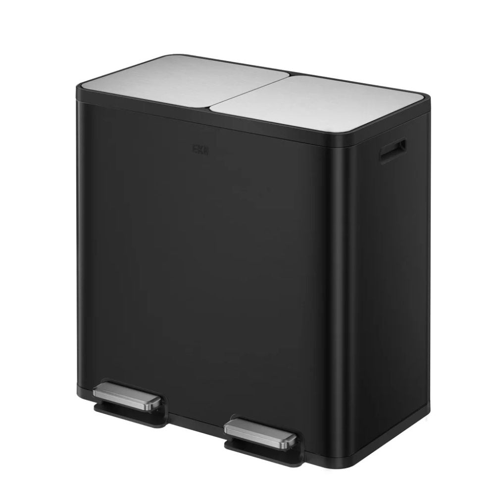 EKO - Stainless steel trash can with two compartments