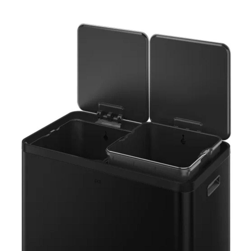 EKO - Stainless steel trash can with two compartments