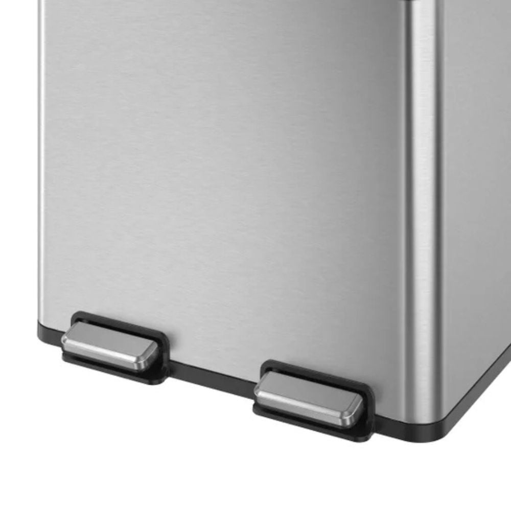 EKO - Stainless steel trash can with two compartments