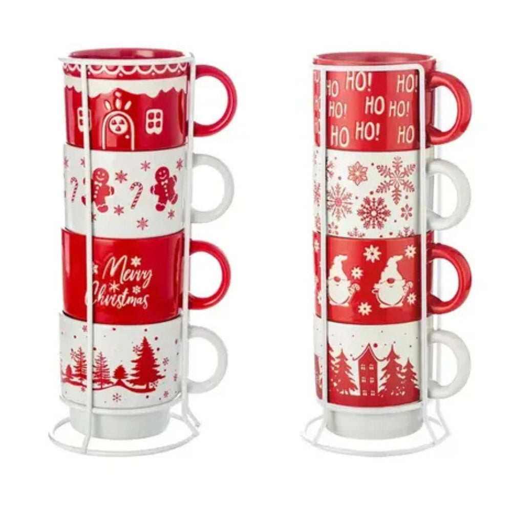 Signature Housewares 8-Piece Christmas Mug Tower Set