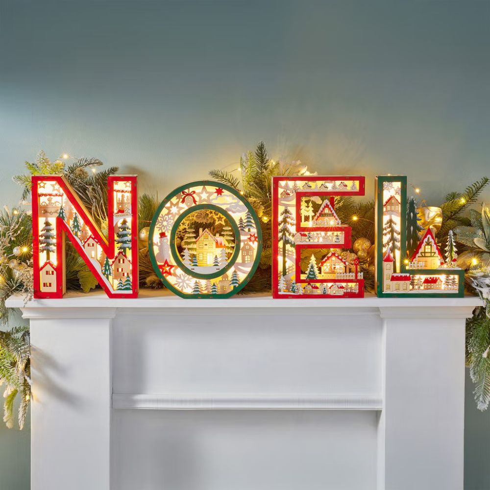 Lettres en bois de Noël