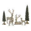 Ensemble famille de cerfs avec arbres, 6 pièces