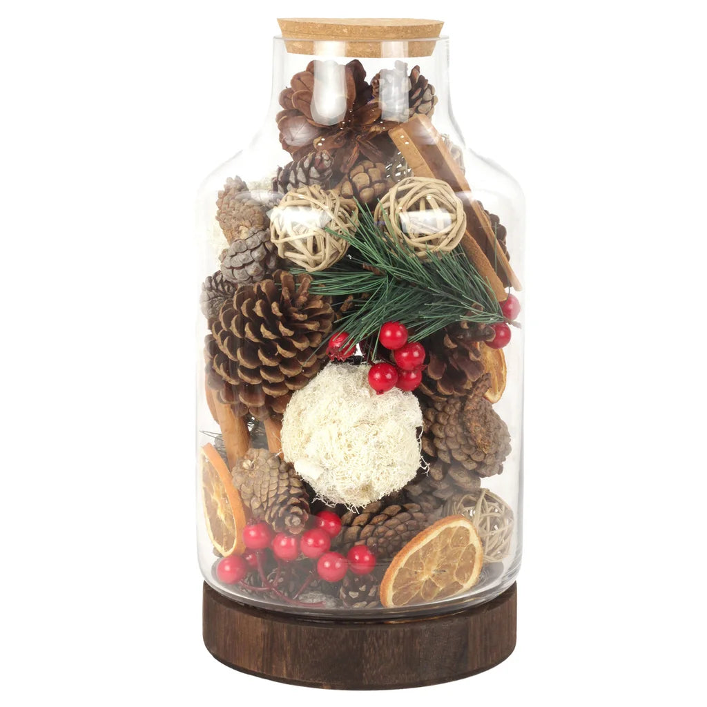 Holiday vase and potpourri