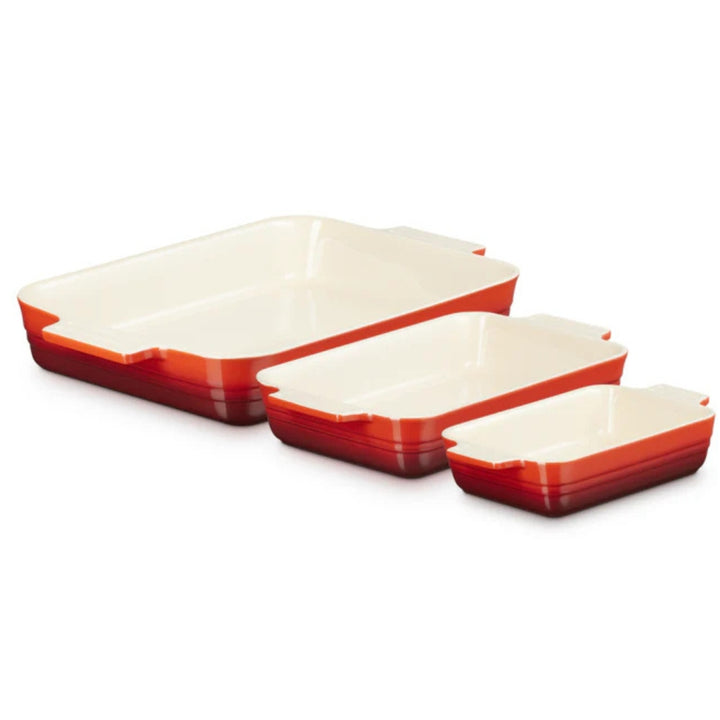 Le Creuset - Ensemble de 3 Plats Rectangulaires