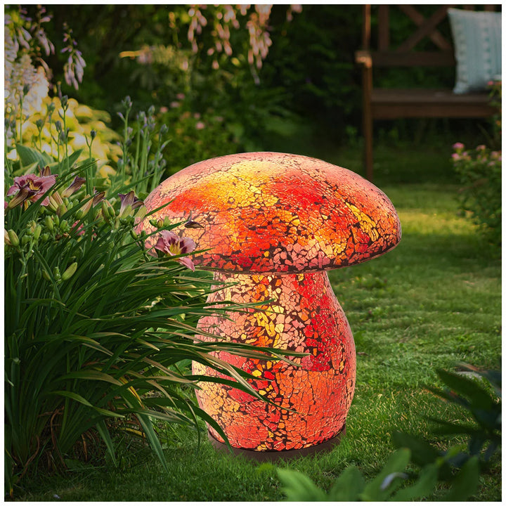 Aurora Lighting - Lampe solaire champignon mosaïque