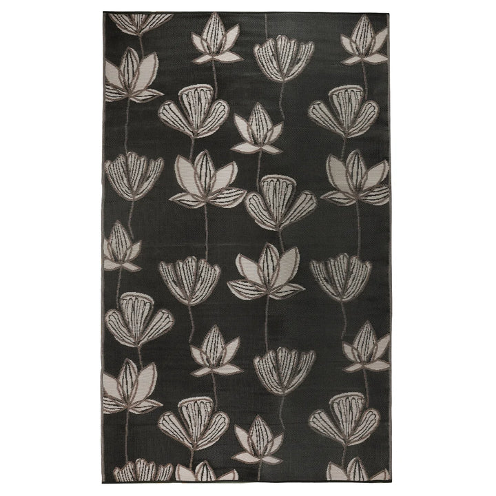 Viana - Tapis réversible d'intérieur/extérieur Bahamas Collection Midnight Lotus