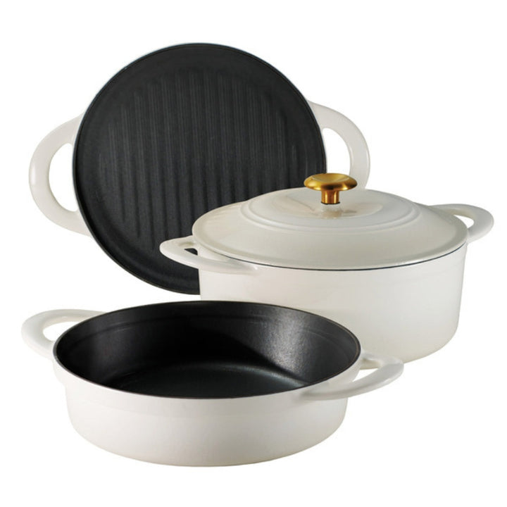Tramontina 4-Piece Stackable Enamel Cast Iron Cookware Set