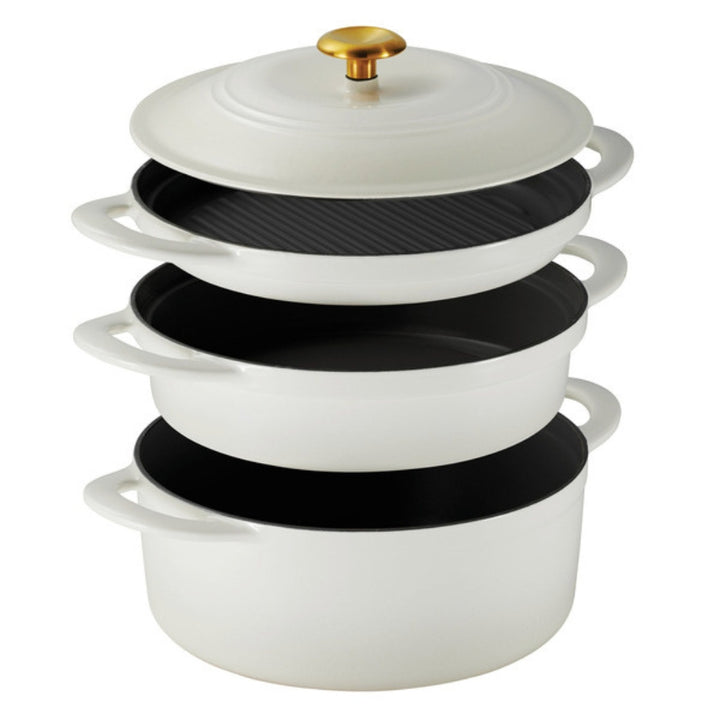 Tramontina 4-Piece Stackable Enamel Cast Iron Cookware Set