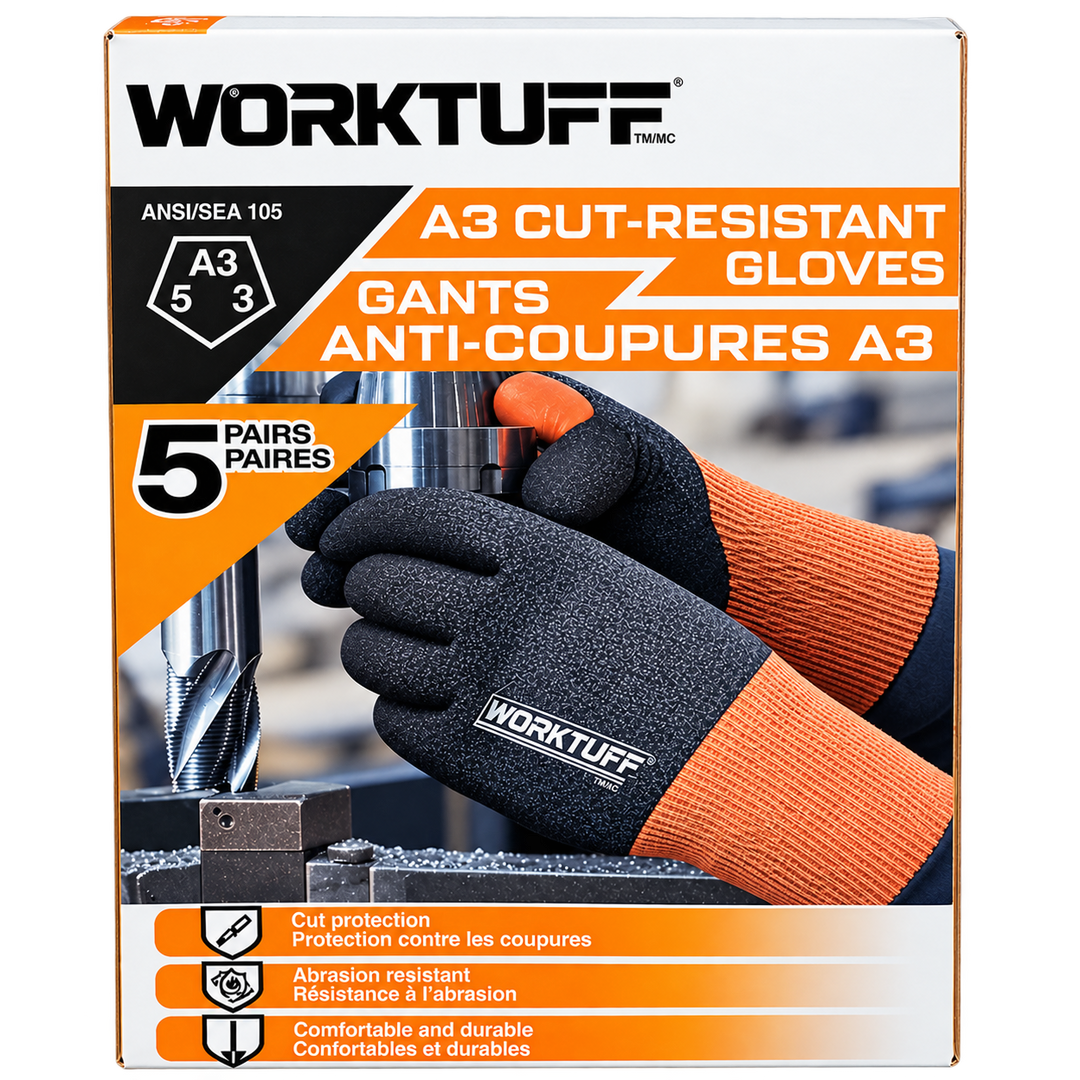 Worktuff - Gants anti-coupures, paquet de 5