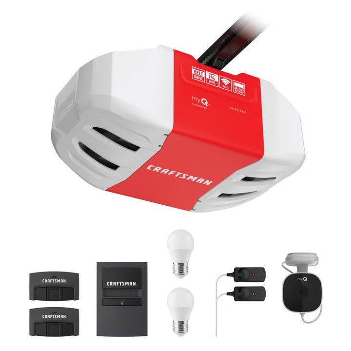 Craftsman - Smart Garage Door Opener 1-1/4 HP with Backup Battery and Camera