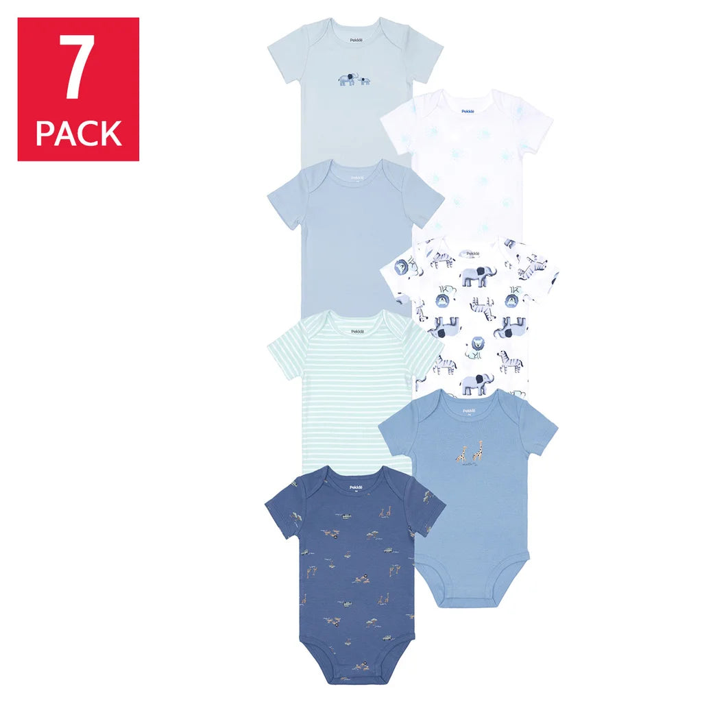 Pekkle - Cache-couches pour bébé à manches courtes, paquet de 7