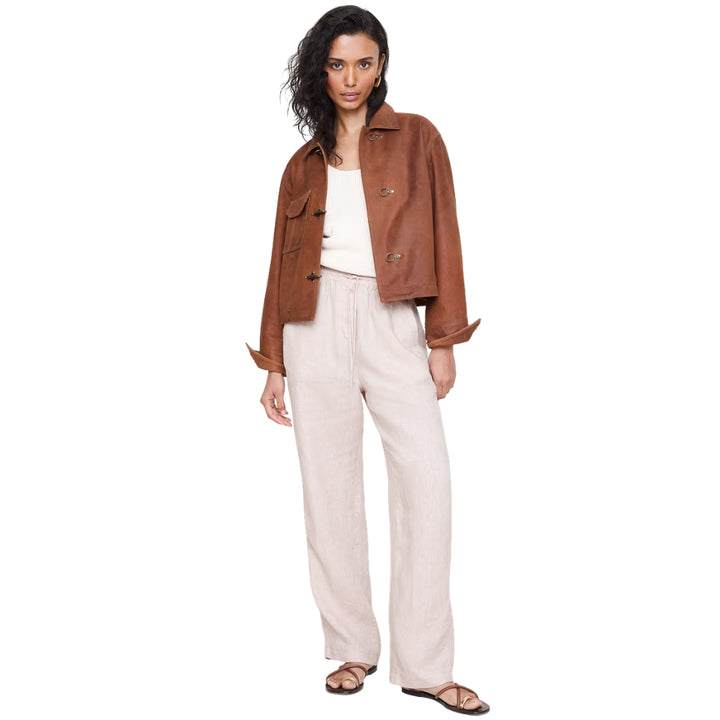 Banana Republic - Straight Pants with Stretch Waist in Escapade Linen