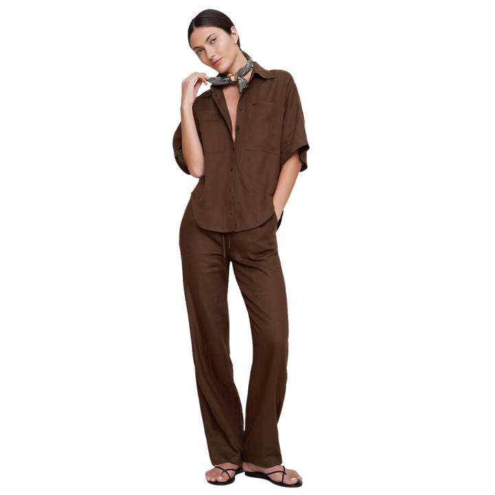 Banana Republic - Straight Pants with Stretch Waist in Escapade Linen
