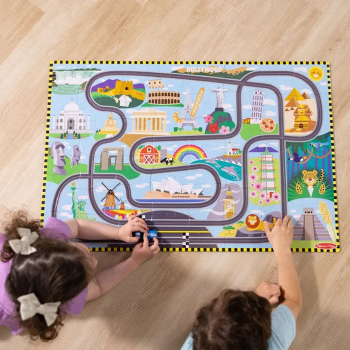 Melissa & Doug - Casse tête au sol avec pistes