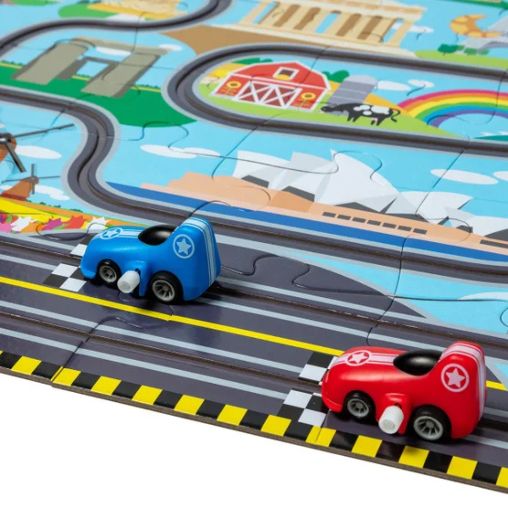 Melissa & Doug - Casse tête au sol avec pistes