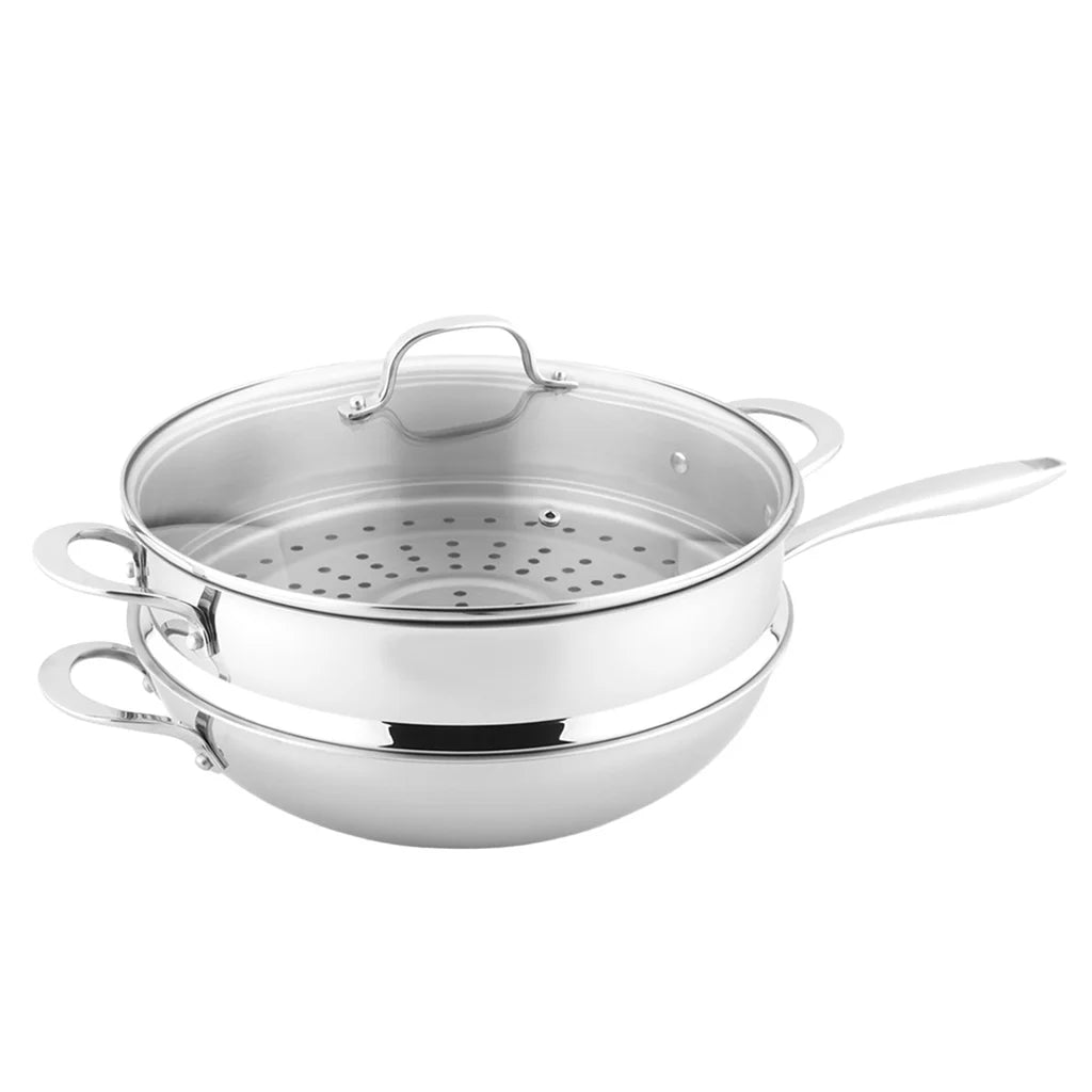 Linkfair - 3-ply wok with lid, 32 cm (12.6 in)
