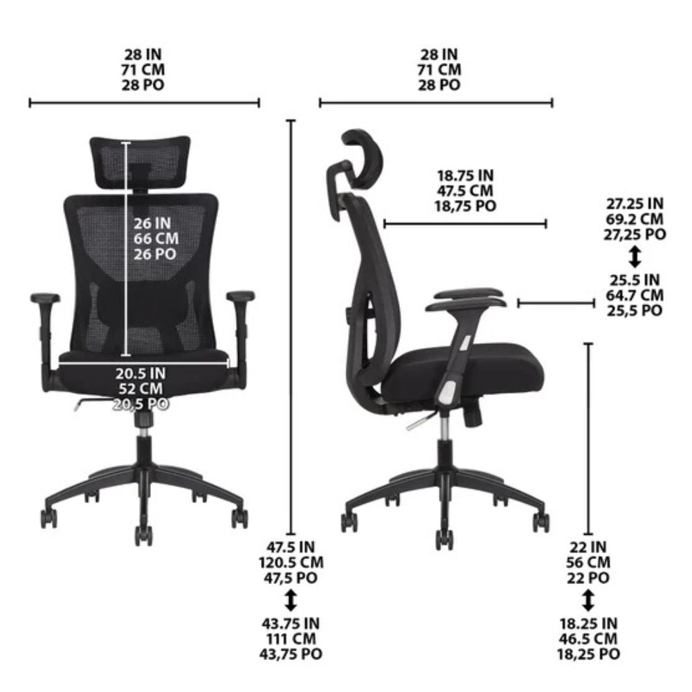 TrueWellness - Chaise de bureau en maille